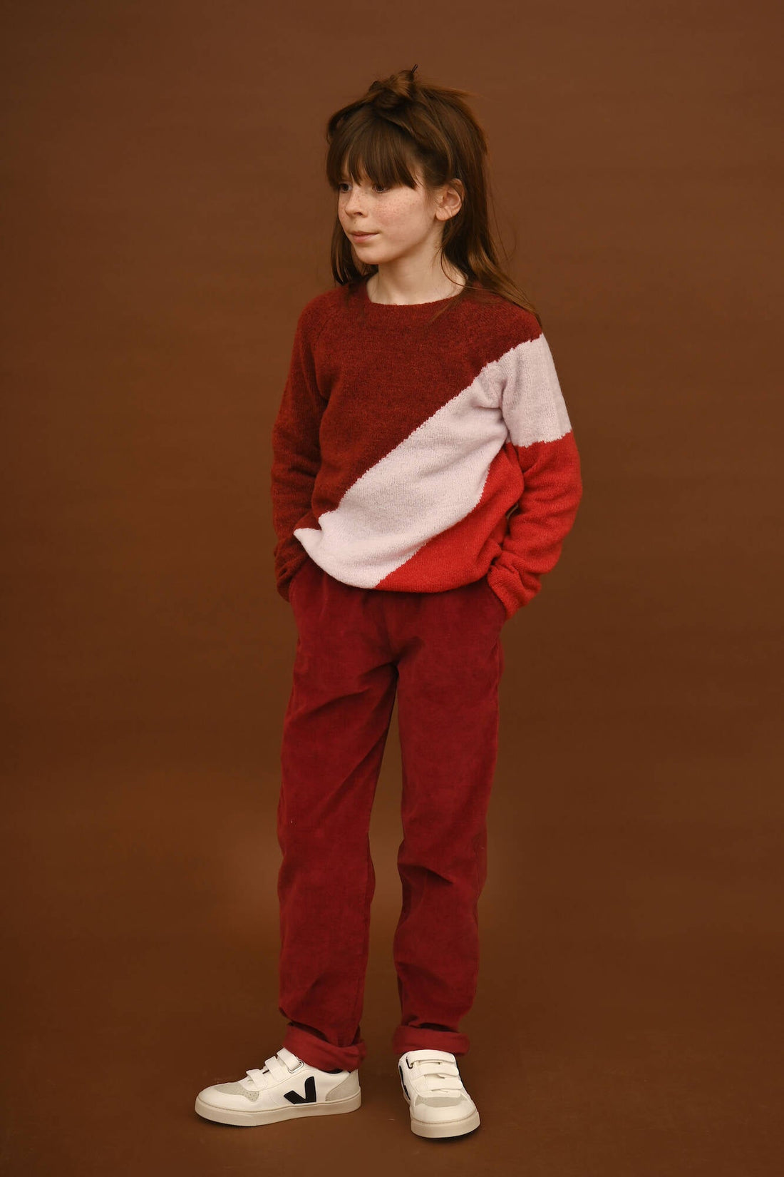 Lily Balou Strickpulli LUDA Colourblock Jumper Burgundy
