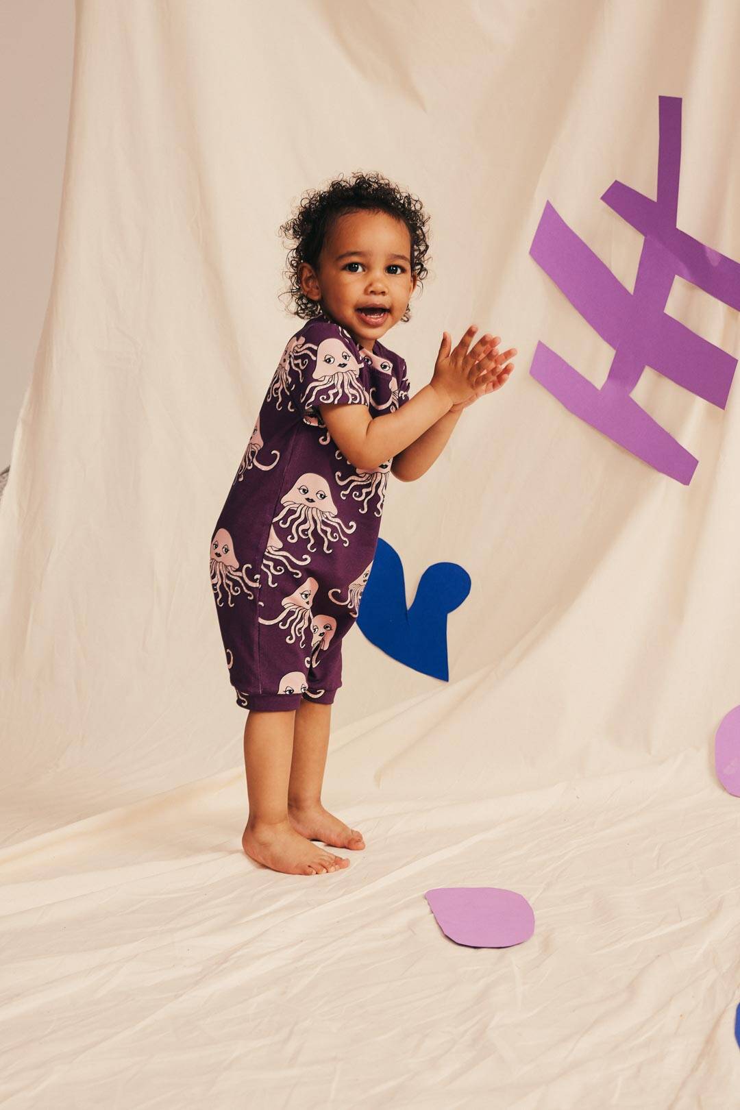 Dear Sophie Overall JELLYFISH Purple Romper