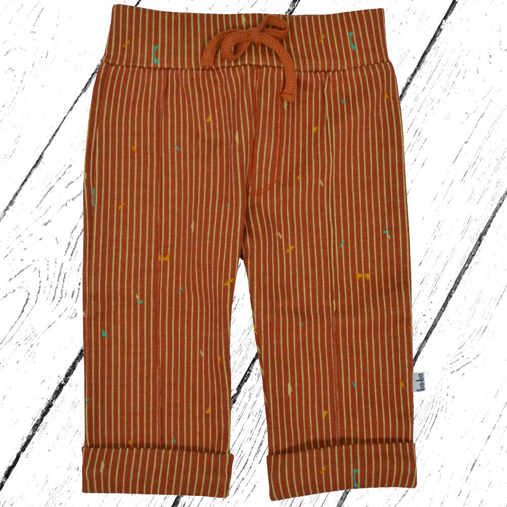 Baba Kidswear Hose Cisse Pant Jacquard Playful Lines Brown