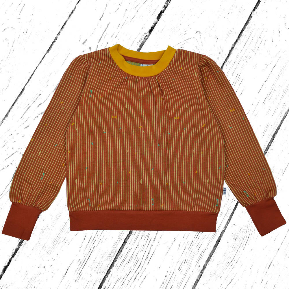 Baba Kidswear Beatrice Sweater Jacquard Playful Lines Brown