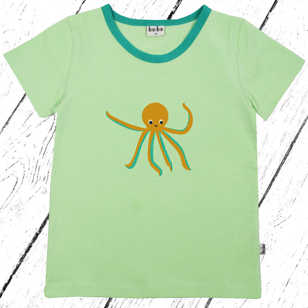 Baba Kidswear T-Shirt Octopus Pastel Green