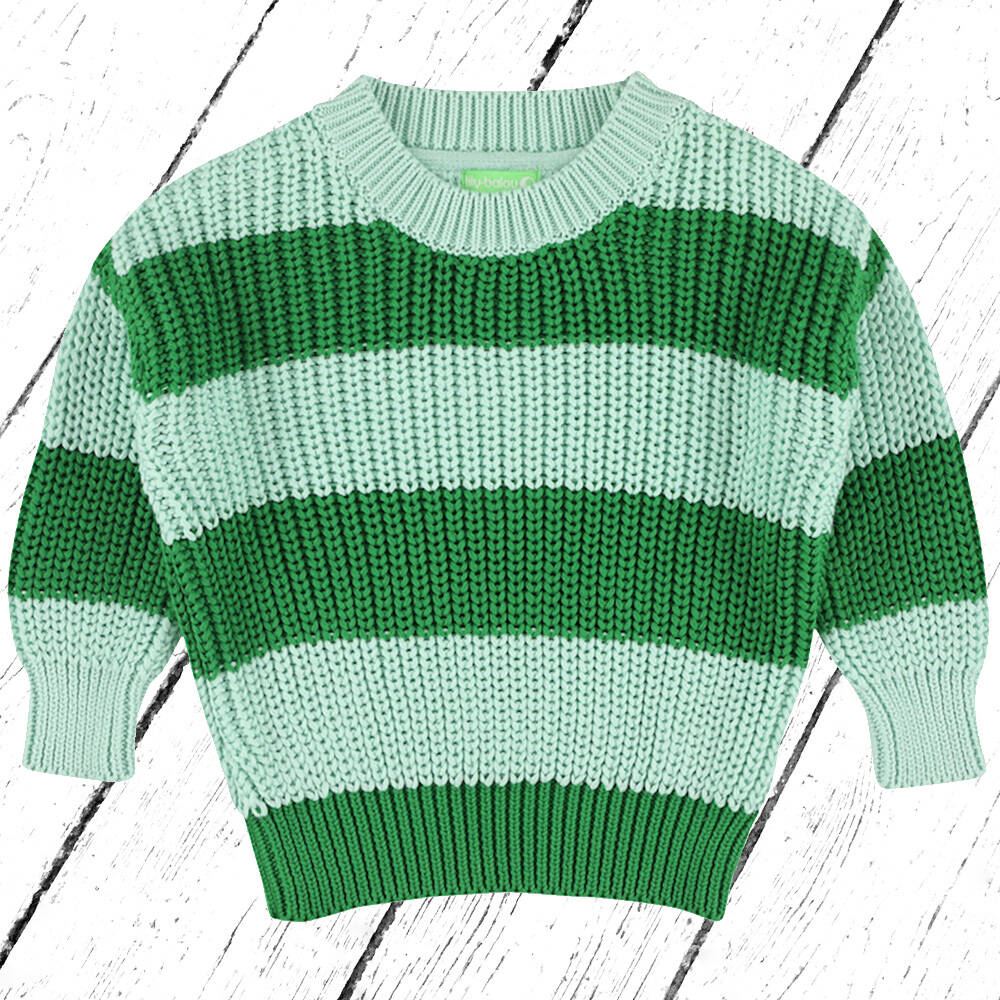 Lily Balou Strickpulli Otis Chunky Knit Jumper Green Stripe