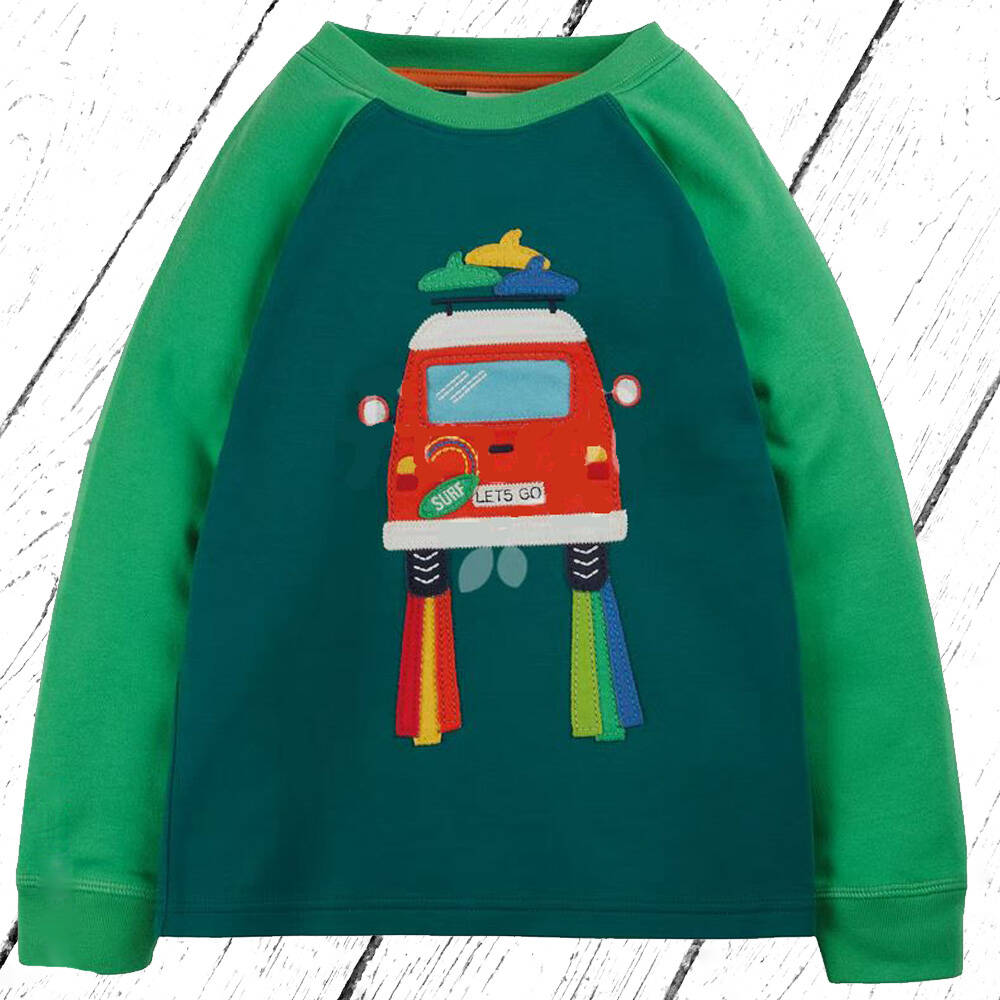 Frugi Shirt James Applique T-Shirt Deep Spruce Camper