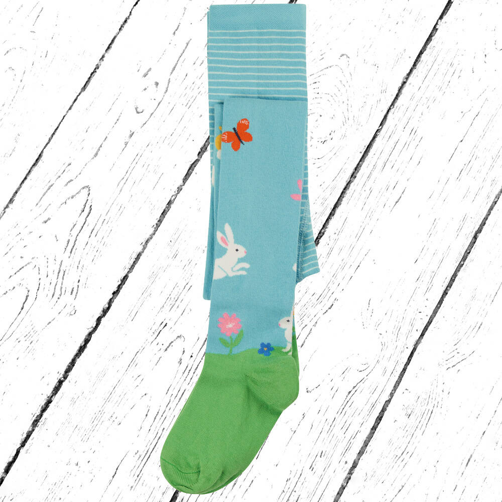 Frugi Strumpfhose Norah Tights Blue Skies Rabbits