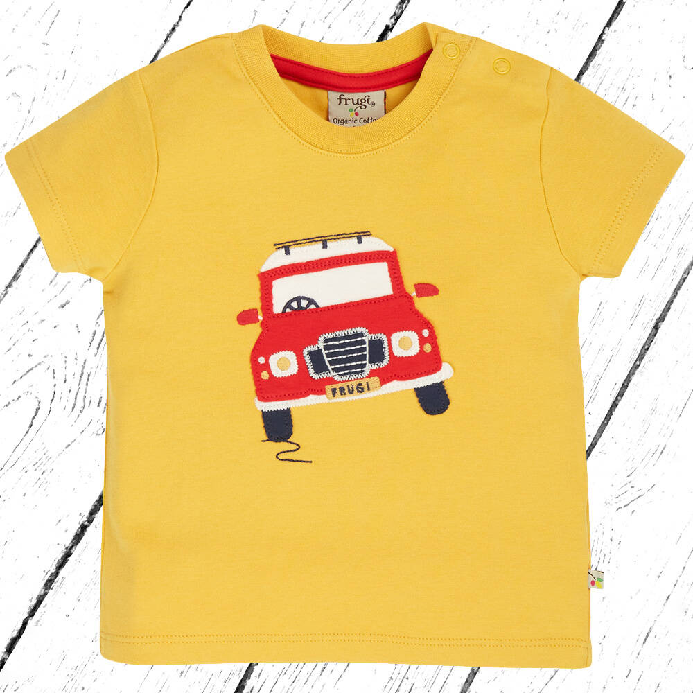 Frugi T-Shirt Scout Applique Top Bummblebee Vehicle