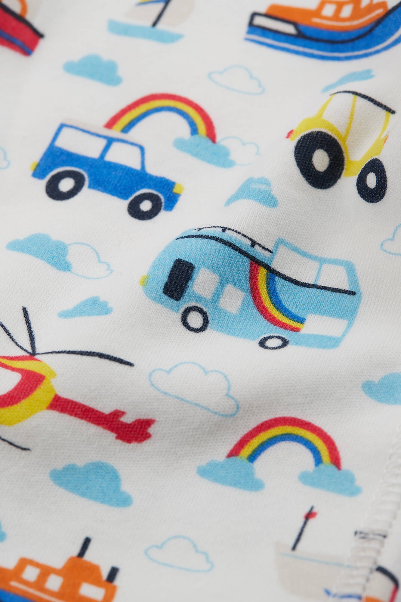 Frugi Overall Lovely Babygrow White Land Sea