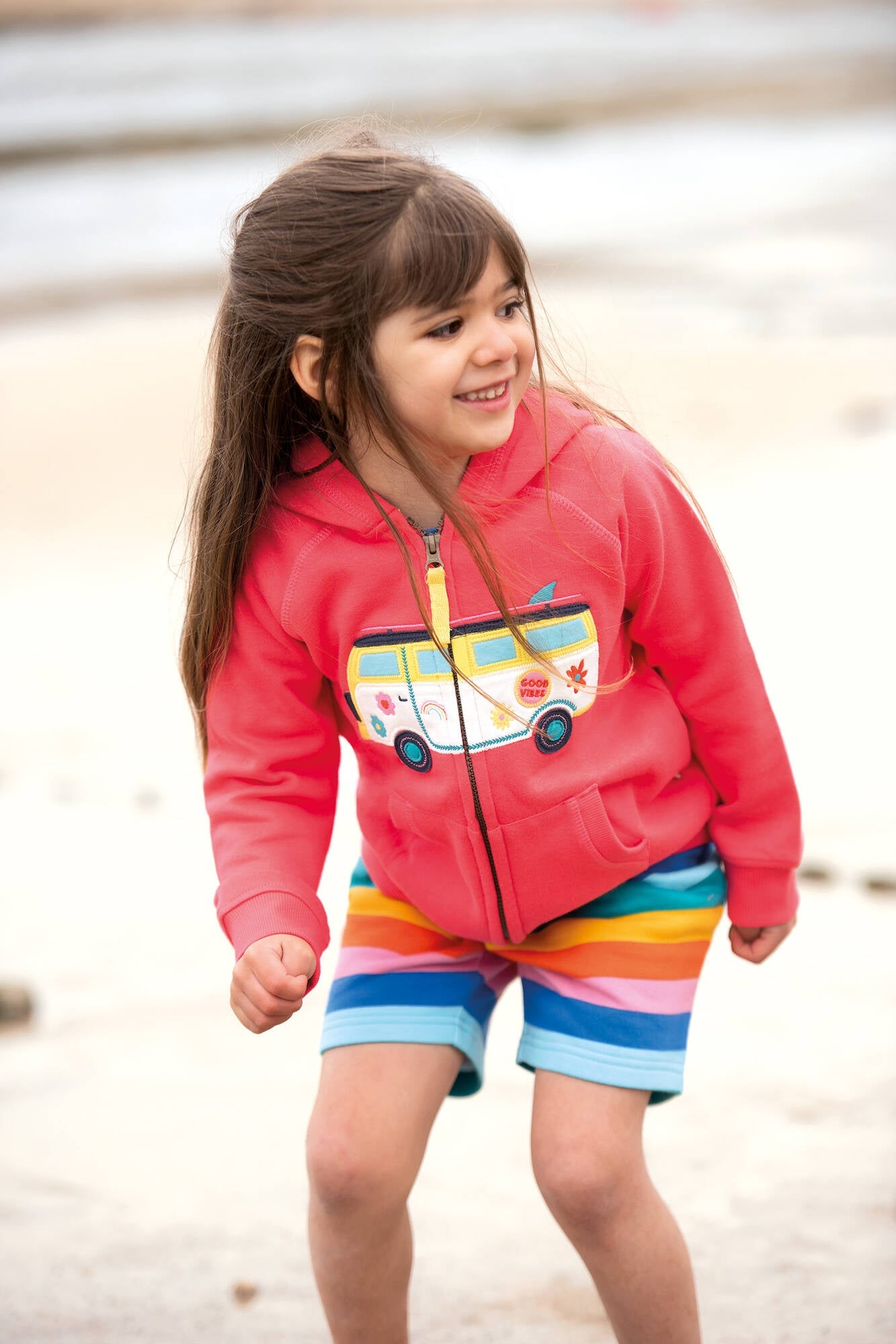 Frugi Jacke Harley Hoody Watermelon Campervan