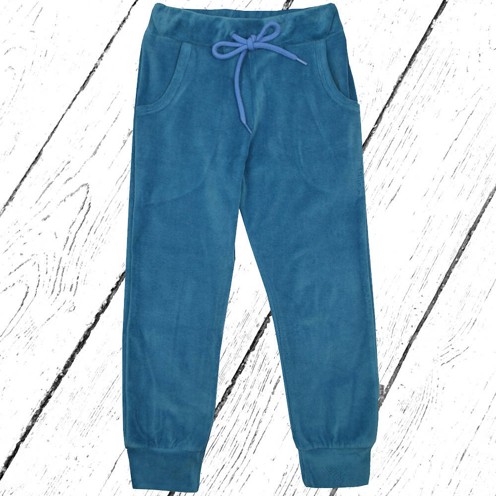 Baba Kidswear Hose Pant Velvet Velour Niagara Blue