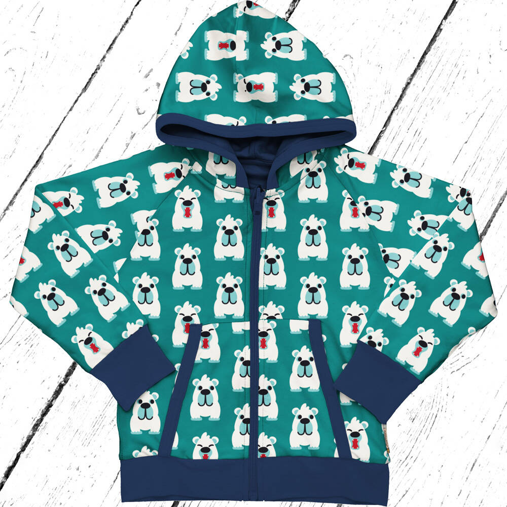 Maxomorra Jacke Cardigan Hood Reversible ARCTIC BEAR