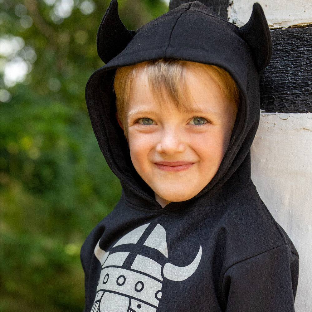 Danefae Kapuzenpulli Danewarrior Hoodie Black ERIK Glow In The Dark