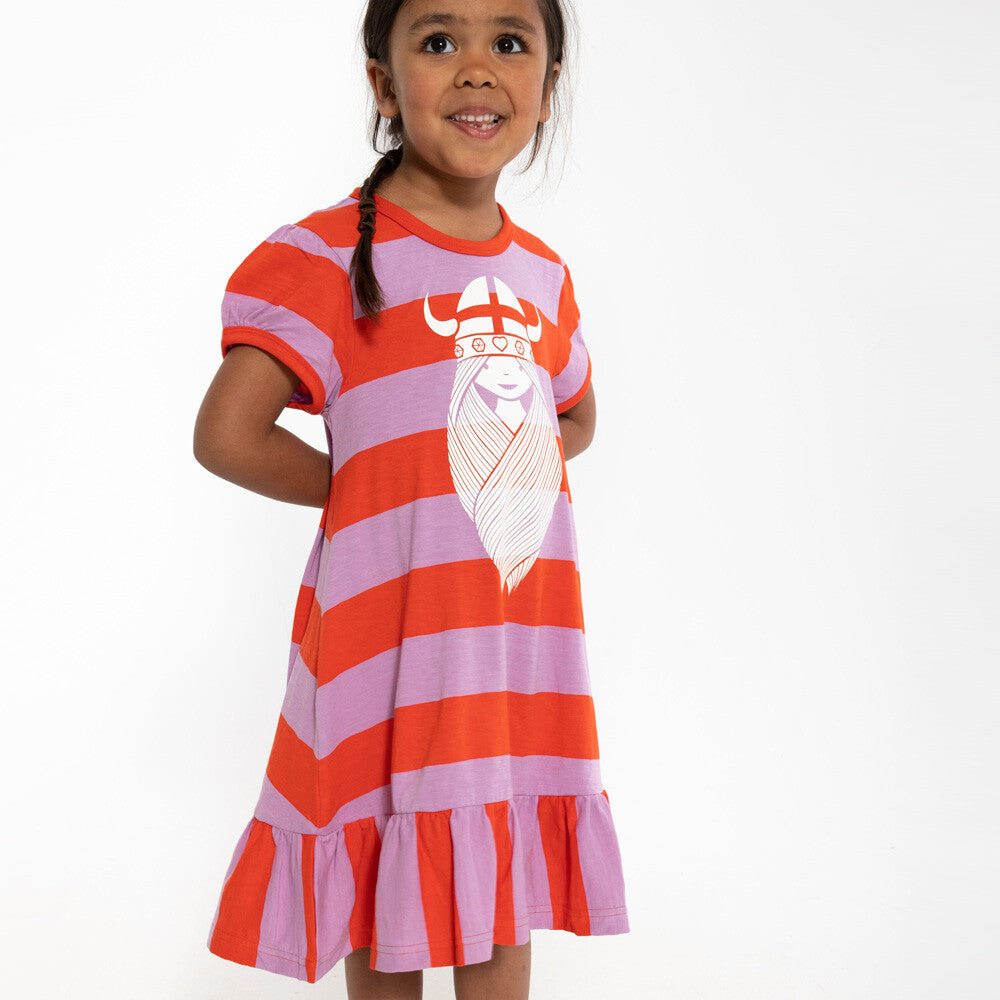 Danefae Kleid Vesterbro Dress Bright Red Soft Viola FREJA