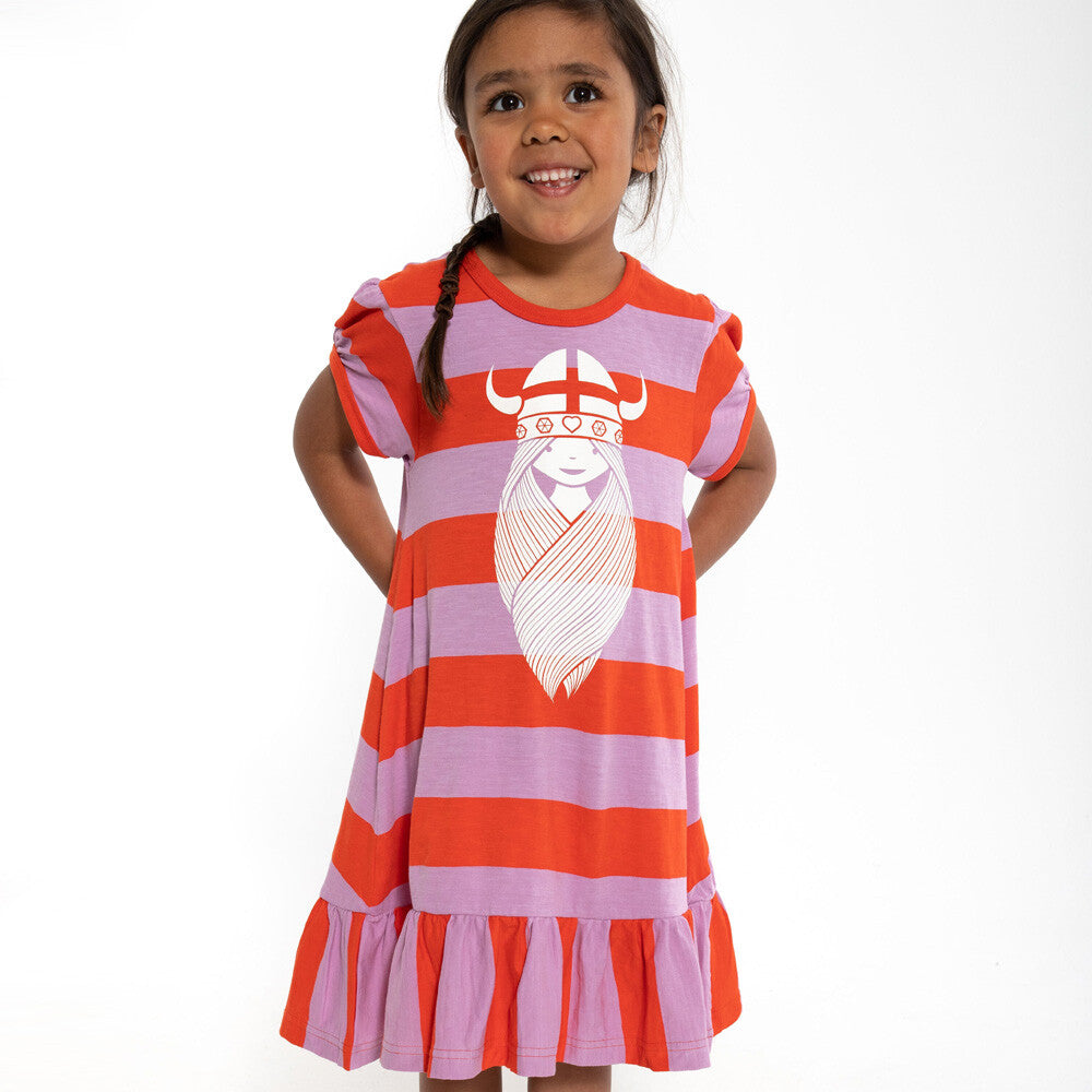 Danefae Kleid Vesterbro Dress Bright Red Soft Viola FREJA