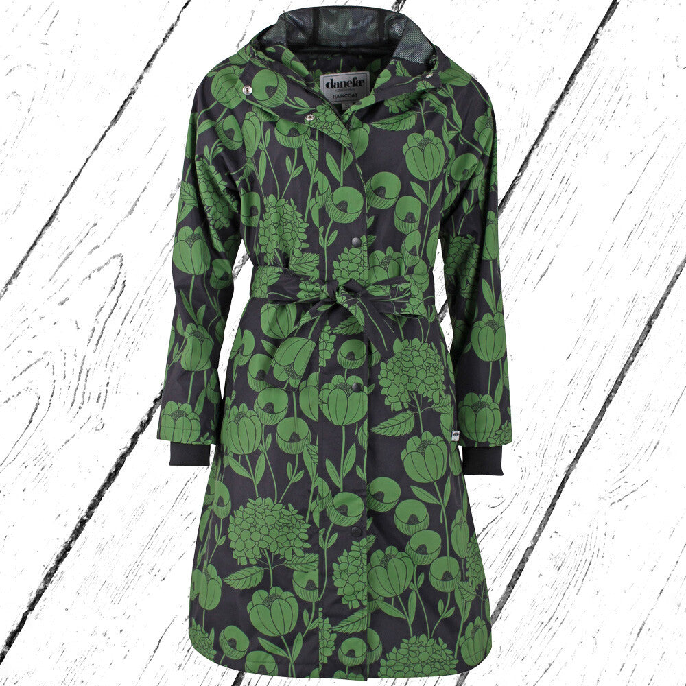 Danefae Regenmantel Elisabeth Raincoat Black Green HORTENSIA