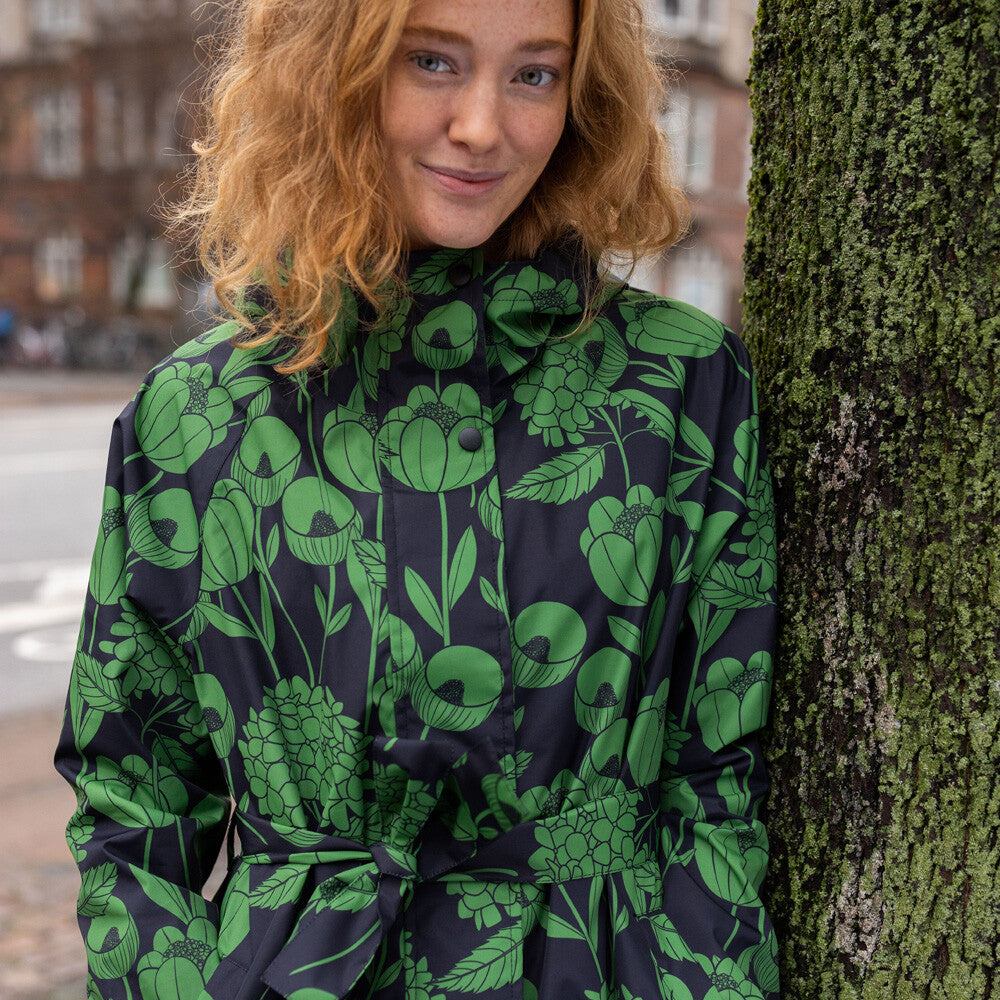 Danefae Regenmantel DaneElisabeth Raincoat Black Green HORTENSIA