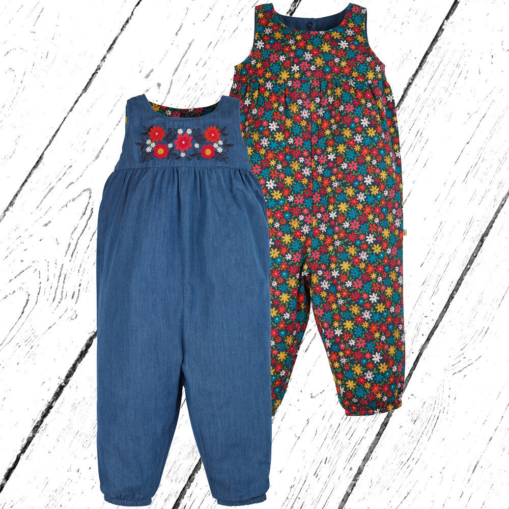 Frugi Wendeoverall Fay Reversible Dungaree Daisy Fields Floral