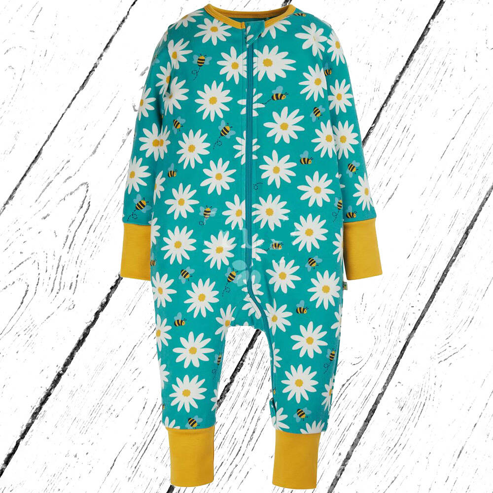 Frugi Overall Zelah Zip Up Rumper Camper Nice Daisy