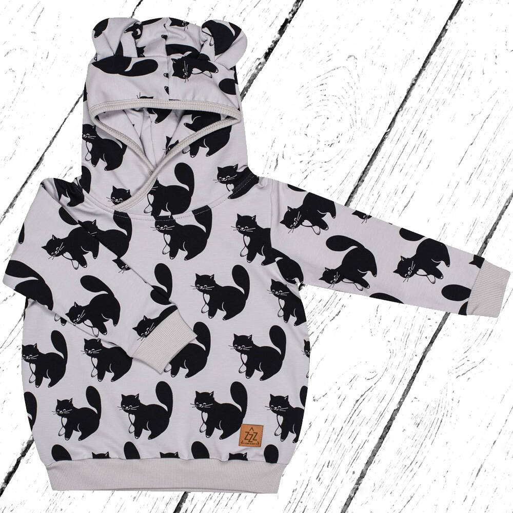 Zezuzulla Kapuzensweater Hoodie Cats on Grey