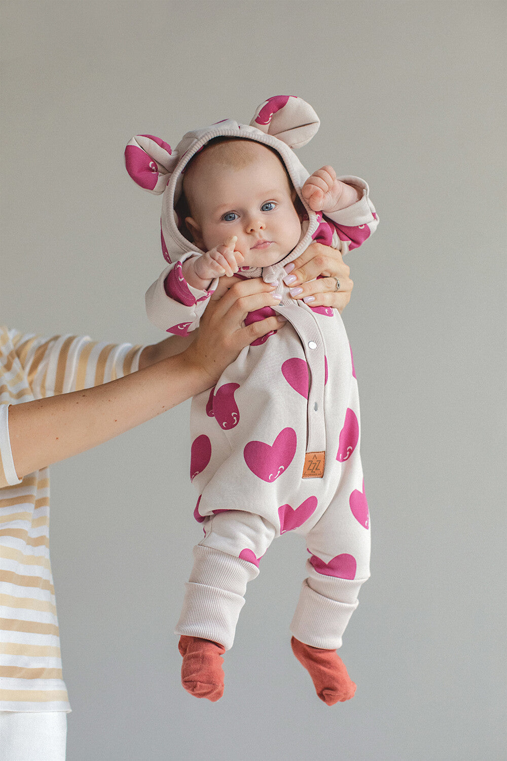 Zezuzulla Overall Eared Jumpsuit Red Hearts