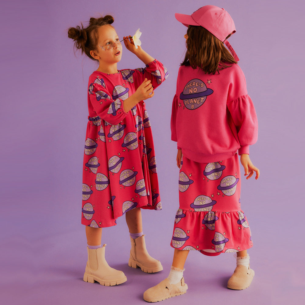 Dear Sophie Pink WAFFLE PUFF Sweatshirt PLANET