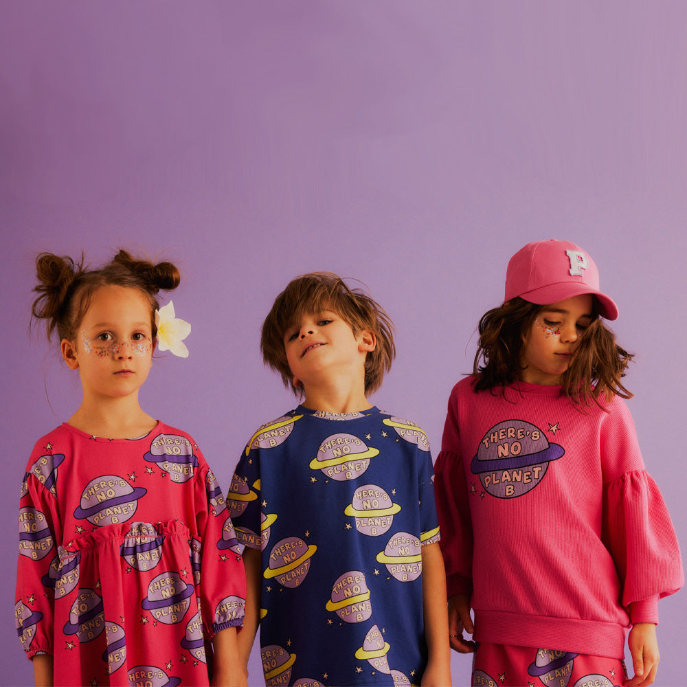 Dear Sophie Pink WAFFLE PUFF Sweatshirt PLANET