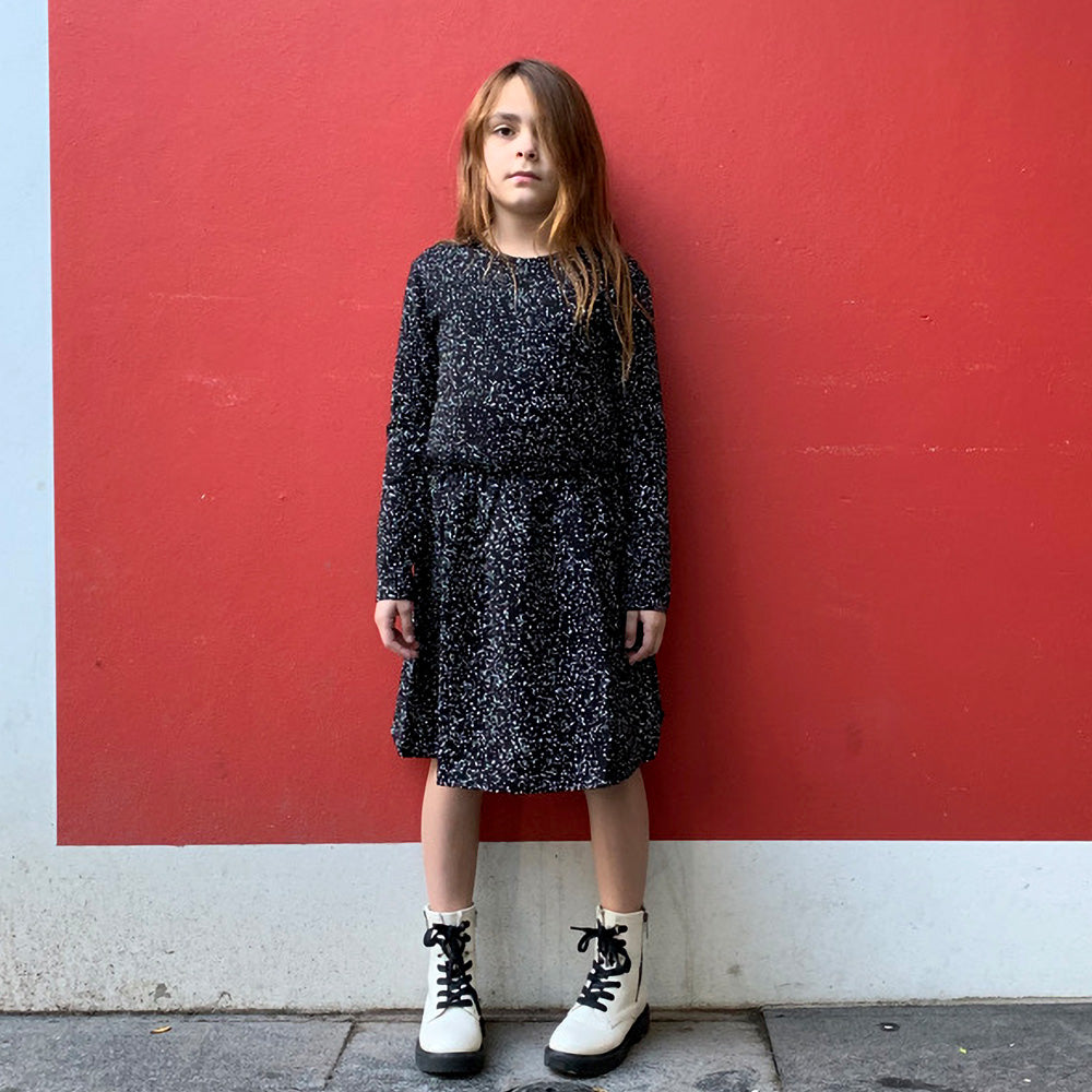 MOI KIDZ Kleid Sweater Dress Black Dots