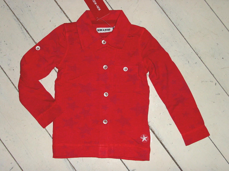 Kik-Kid print star Hemd Modal rot
