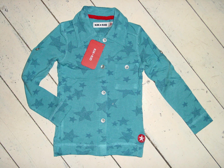 Kik-Kid print star Hemd Modal blau