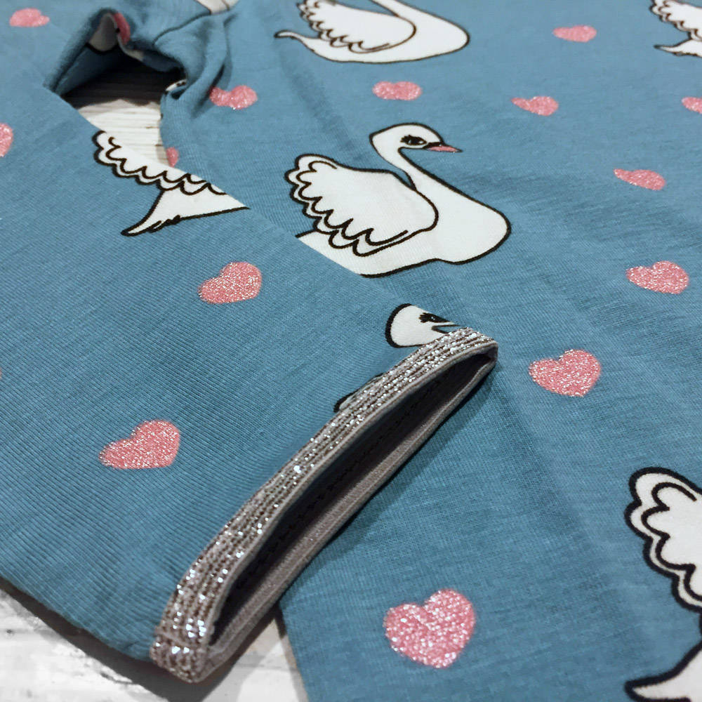 Smafolk Shirt with Swan Glitzer