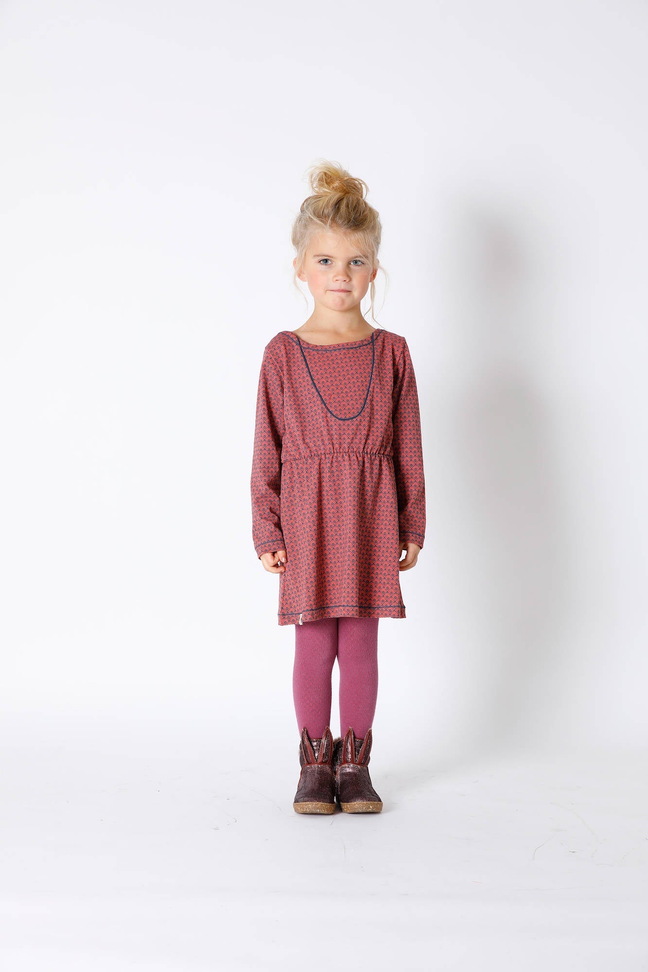 Albababy Esme Dress Deep Sea Coral Flower