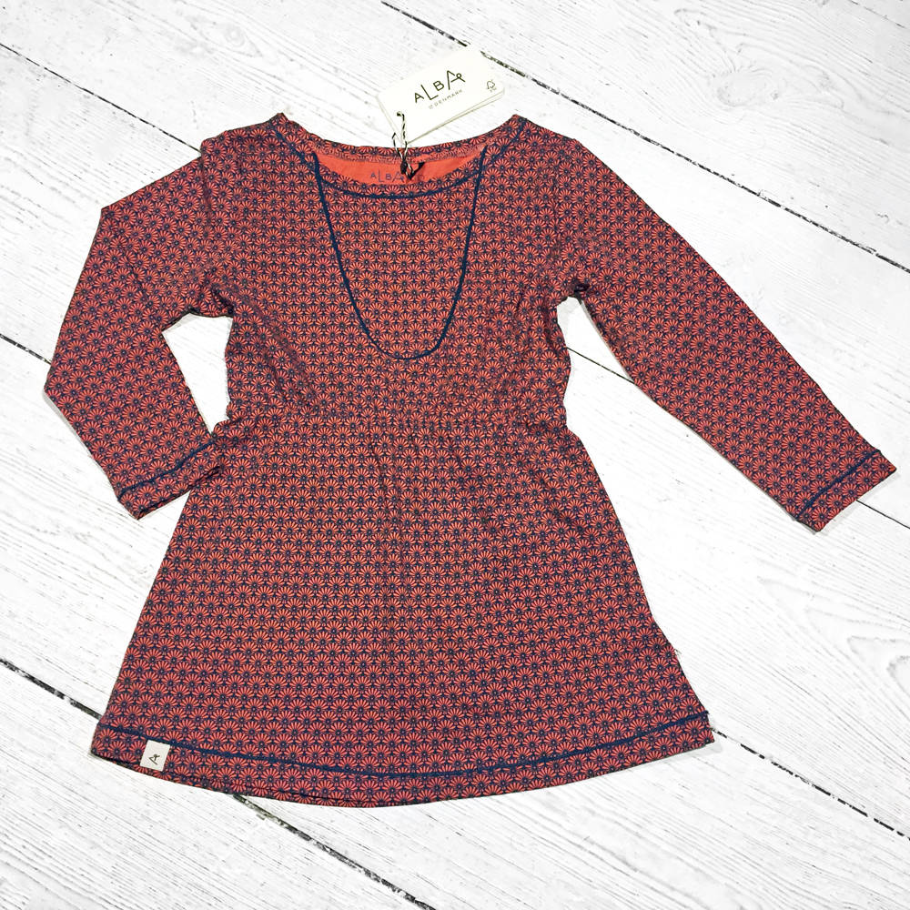 Albababy Esme Dress Deep Sea Coral Flower