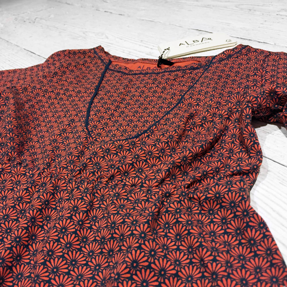 Albababy Esme Dress Deep Sea Coral Flower