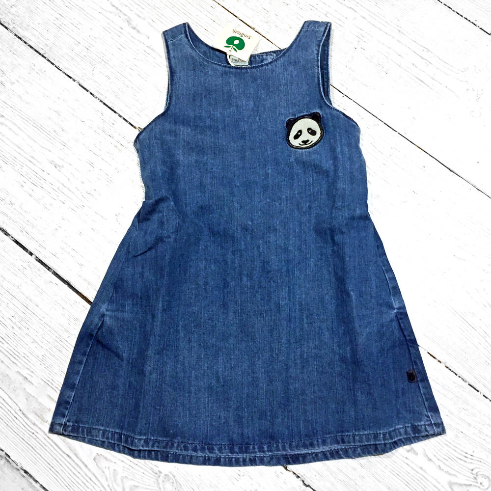 Smafolk Denim Dress with Panda Face