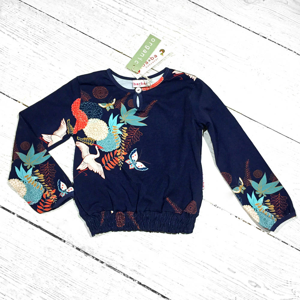 Baba Babywear Smock Blouse Crane Birds