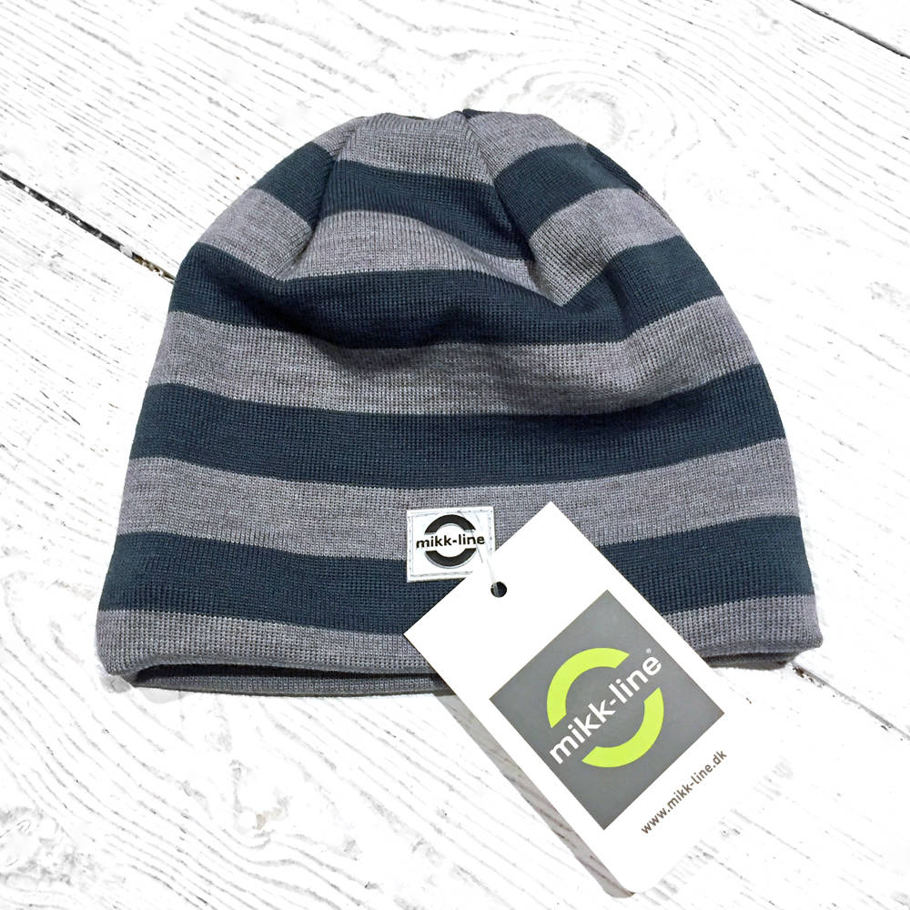 Mikk-Line Wool Hat Stripes Dark Slate