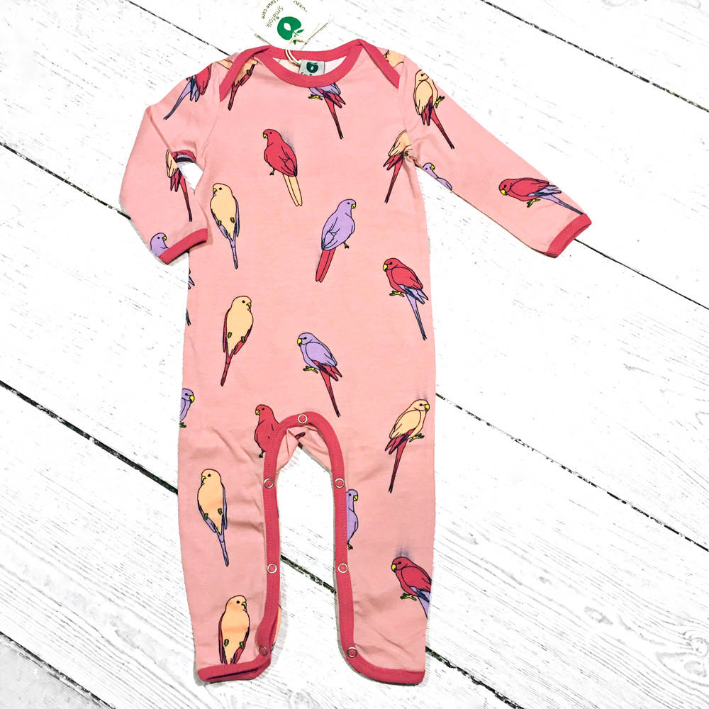 Smafolk Overall Wellensittich with Budgerigar Silver Pink