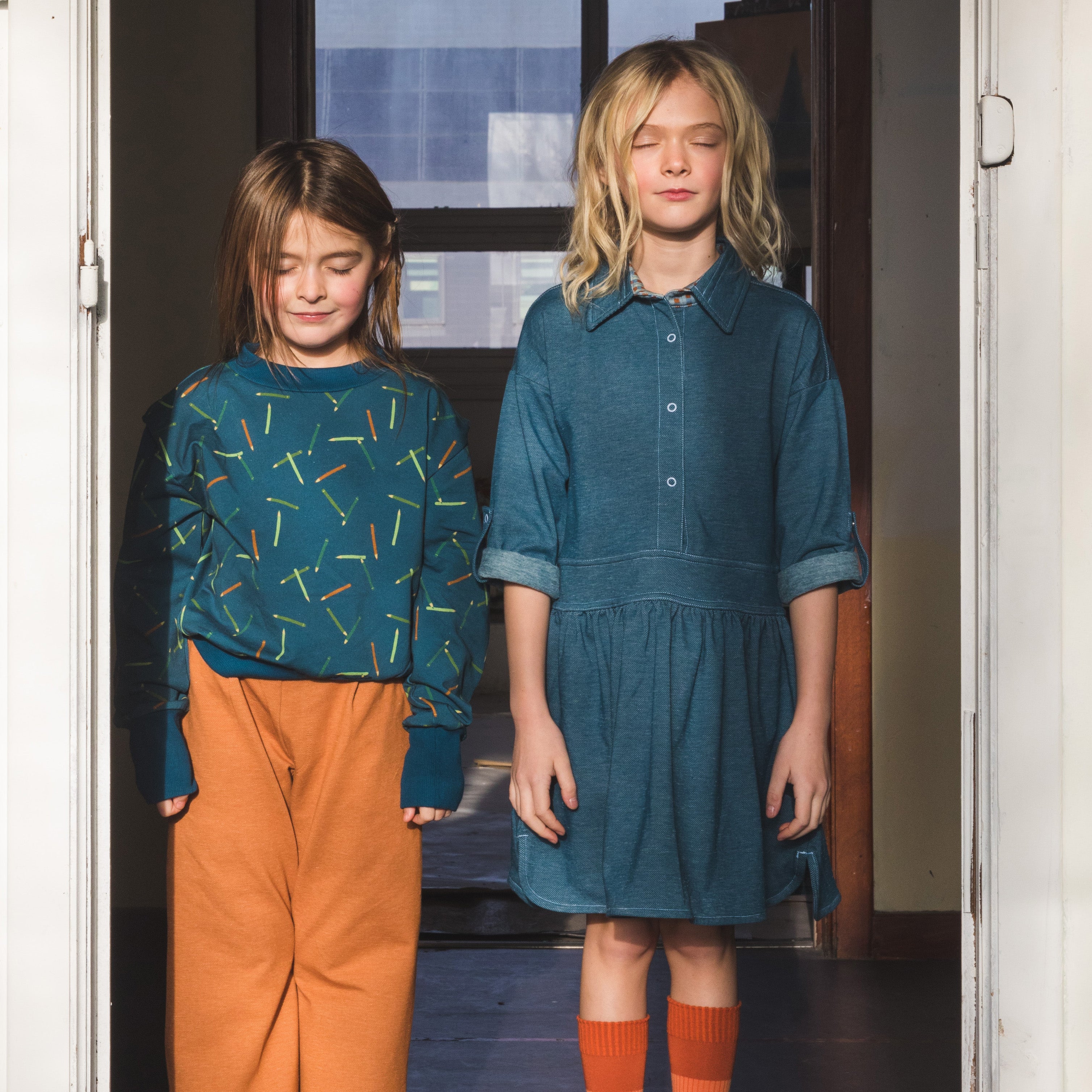 Baba Kidswear Kleid Geertje Dress Blue Punto di Milano