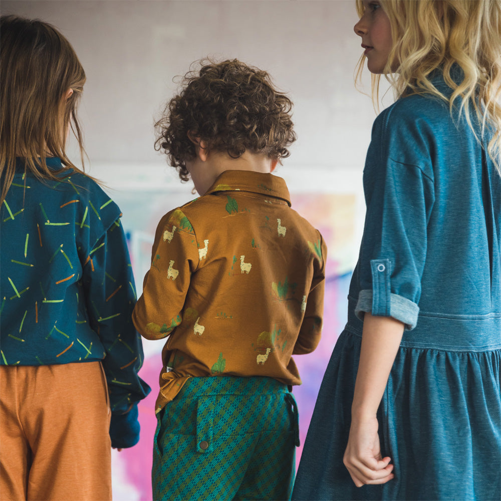 Baba Kidswear Kleid Geertje Dress Blue Punto di Milano