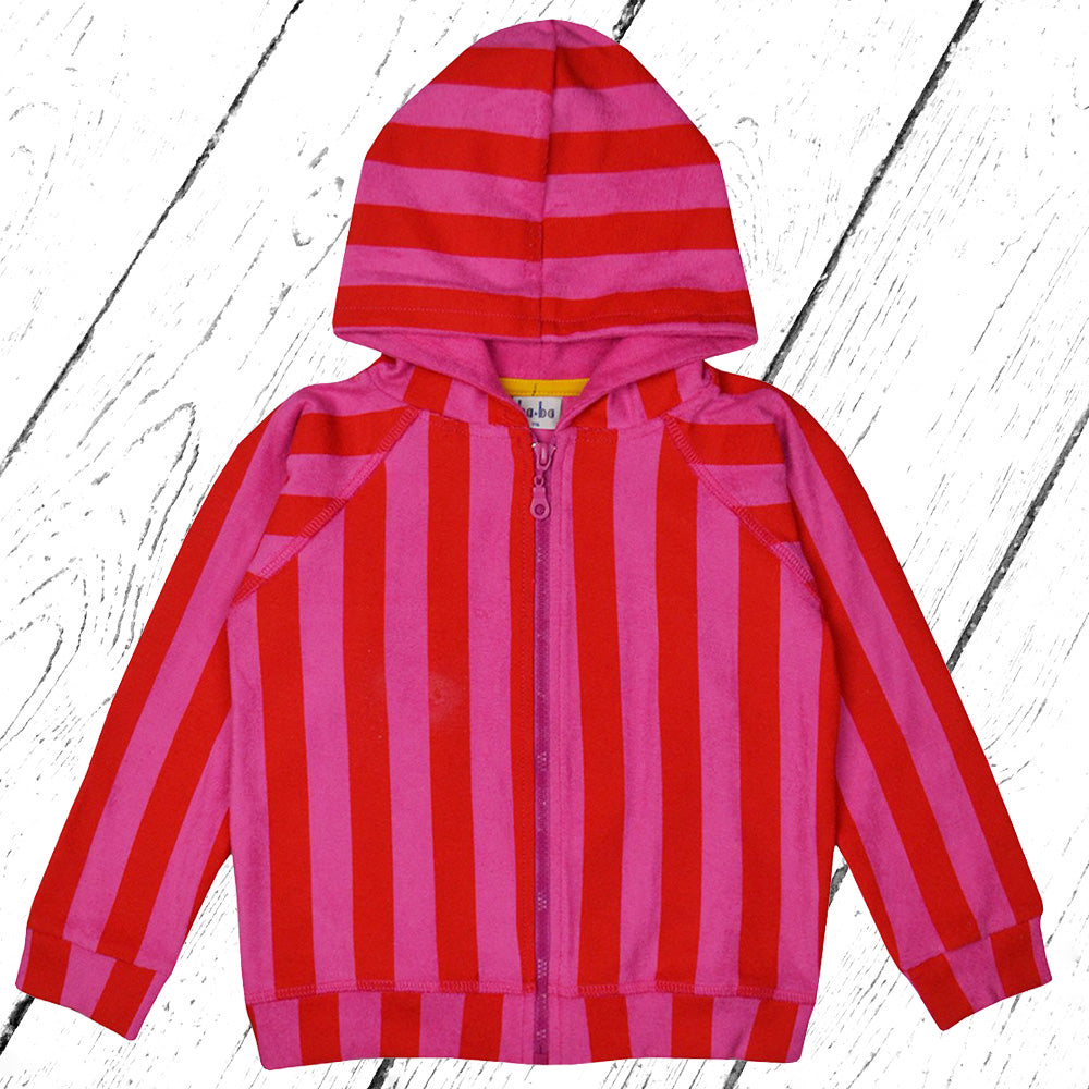 Baba Kidswear Jacke Hoodie Terry Pink Stripe