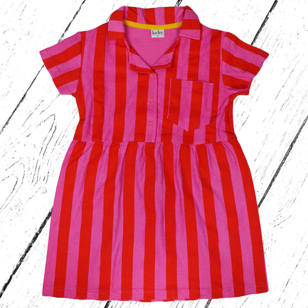 Baba Kidswear Kleid Helena Dress Terry Pink Stripes