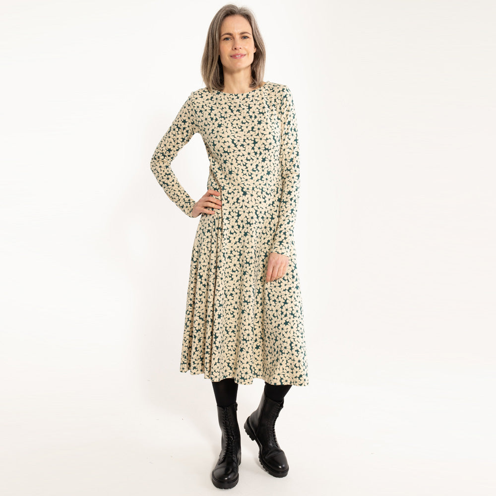 Danefae Ladys Kleid Danesigrid Modal Dress Light Beige FLOWARY