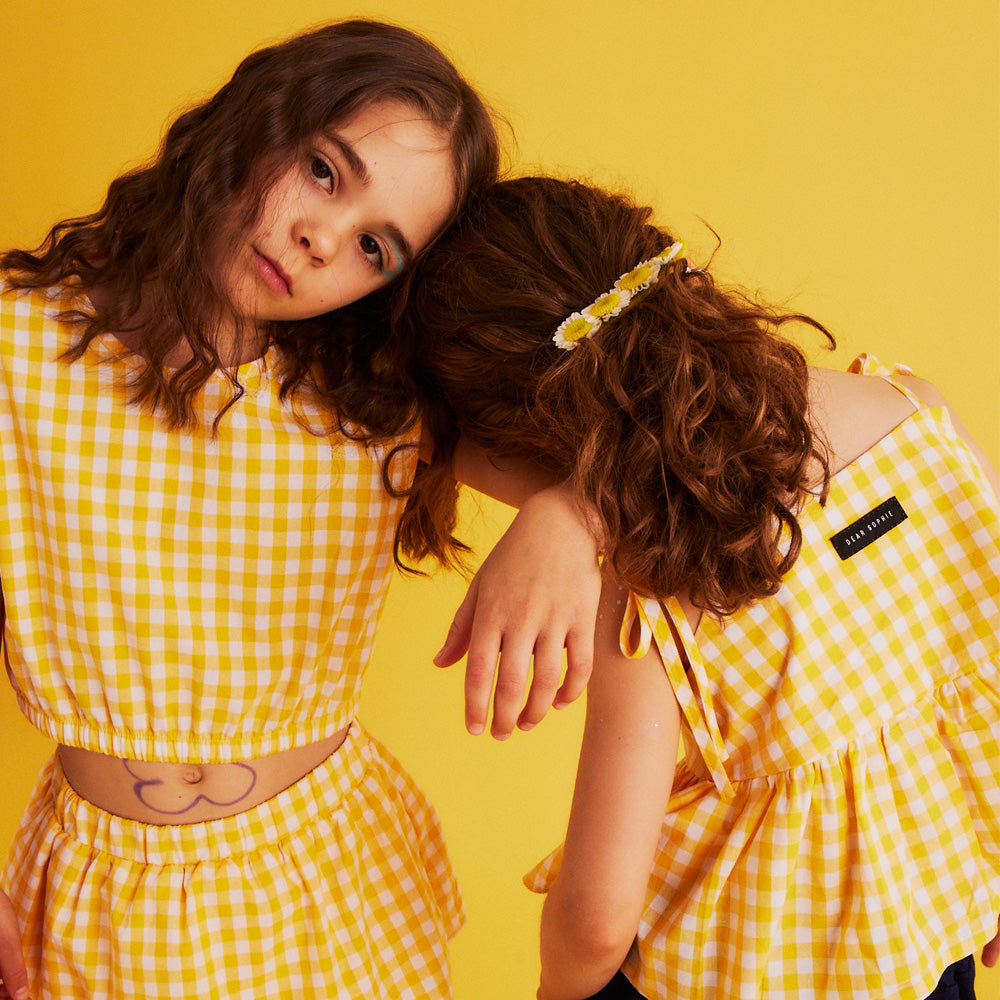 Dear Sophie CHECKER Yellow Top