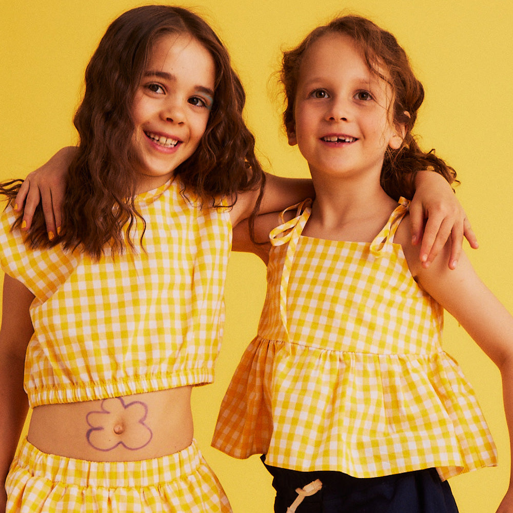 Dear Sophie CHECKER Yellow Top