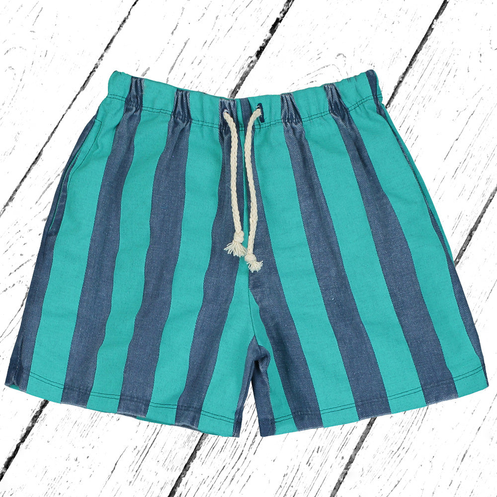 Lötiekids Stripes Denim Shorts Mint