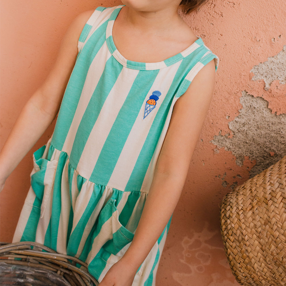 Lötiekids Kleid Stripes Ice Cream Dress Off White Mint