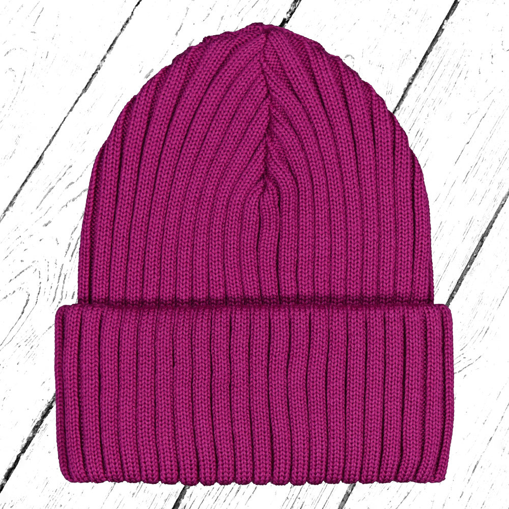 Mainio Merino Strickmütze Rib Beanie Fuchsia