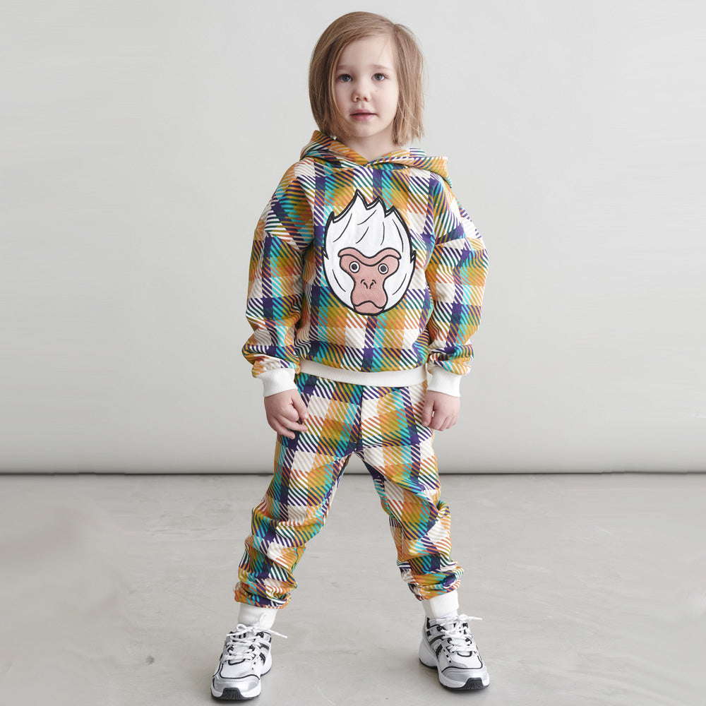 MAINIO Plaid Snow Monkey Hoodie