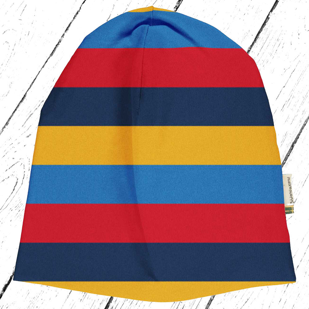 Maxomorra Mütze Hat Sweat STRIPES BLUE