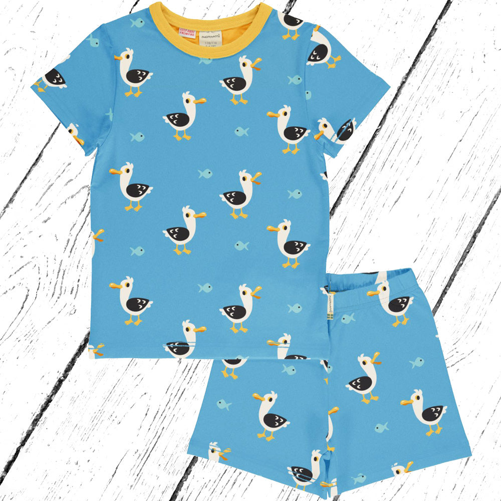 Maxomorra Schlafanzug Pyjama Set SEAGULL