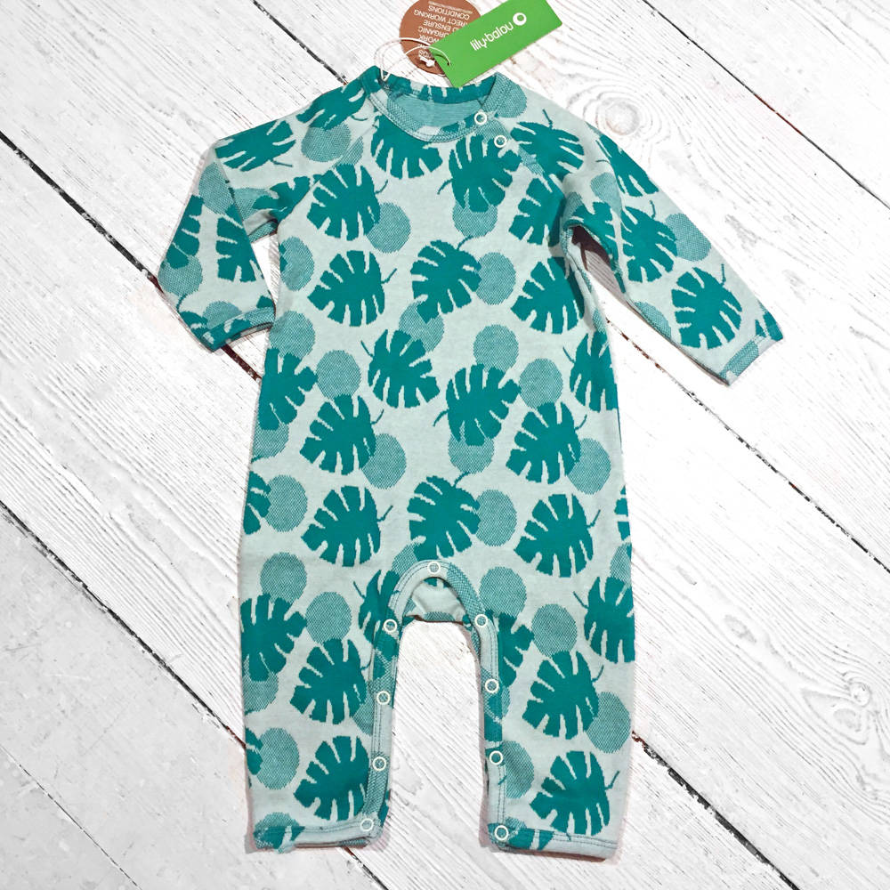 Lily Balou Jacquard Babysuit Palm Leaves