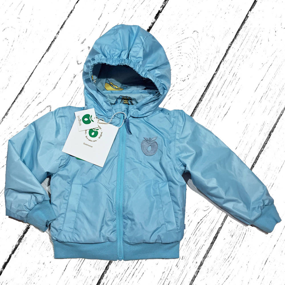 Smafolk Turnable Spring Fall Jacket with Hood Stone Blue